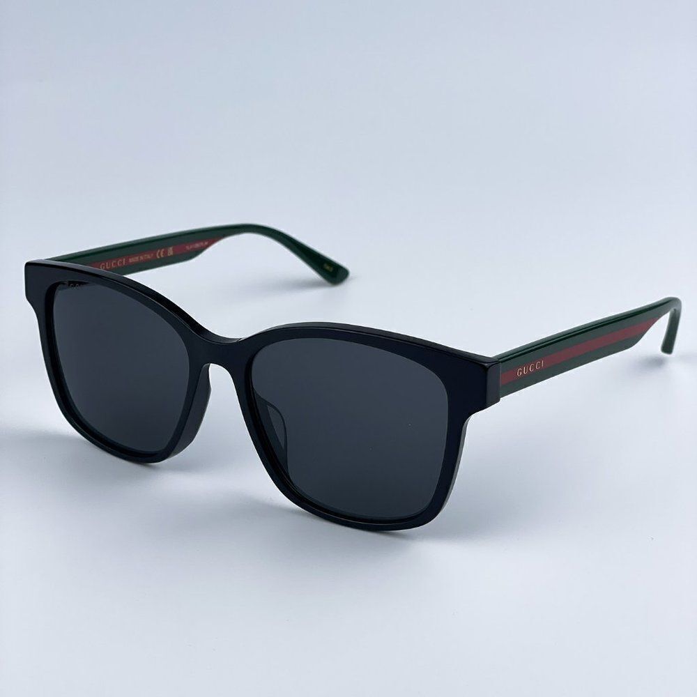 NEW Gucci GG0417SK 001 Black Multicolour Grey Oval Unisex Sunglasses